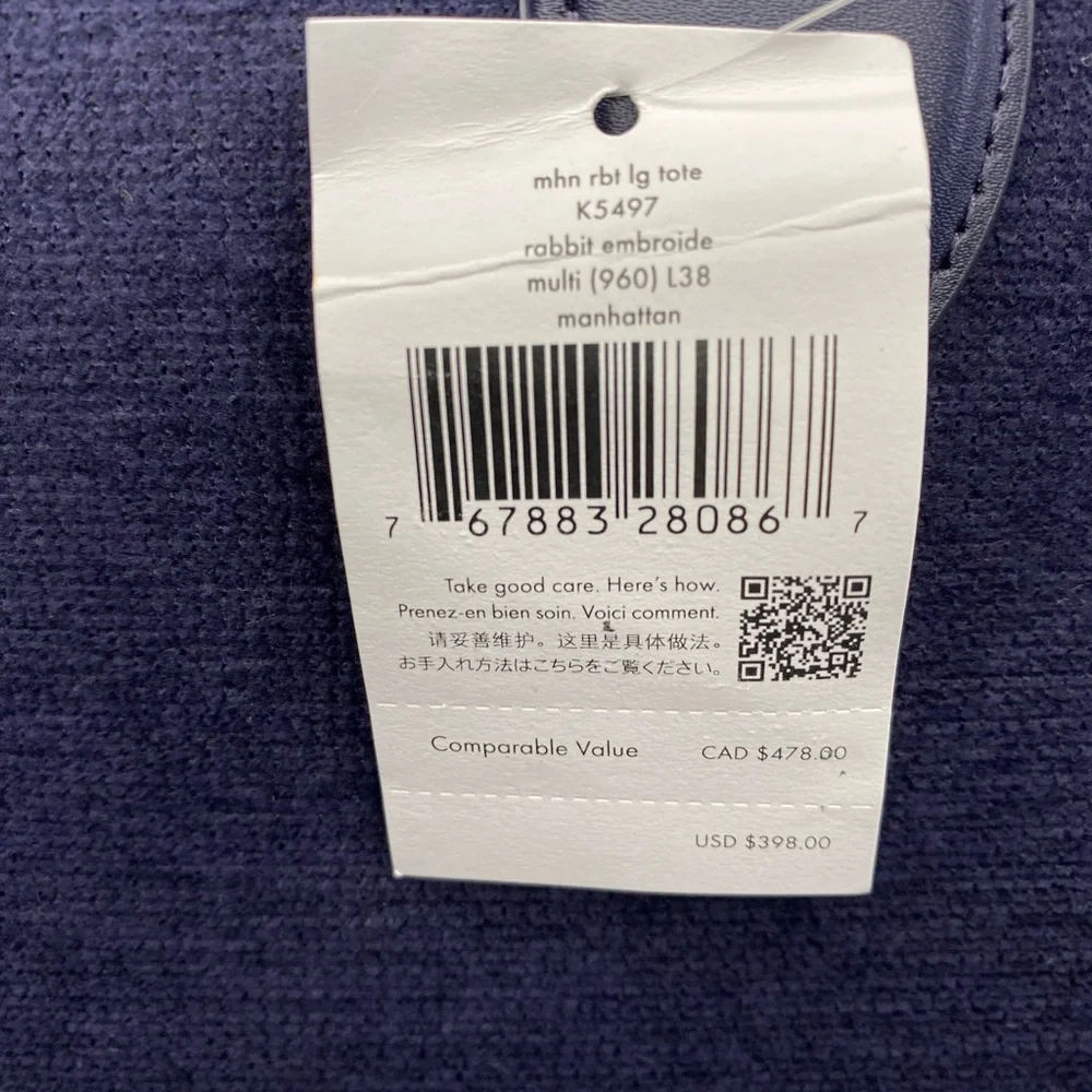 Kate Spade Manhattan large tote bag rabbit embroide pearls rhinestones - Picture 12 of 12